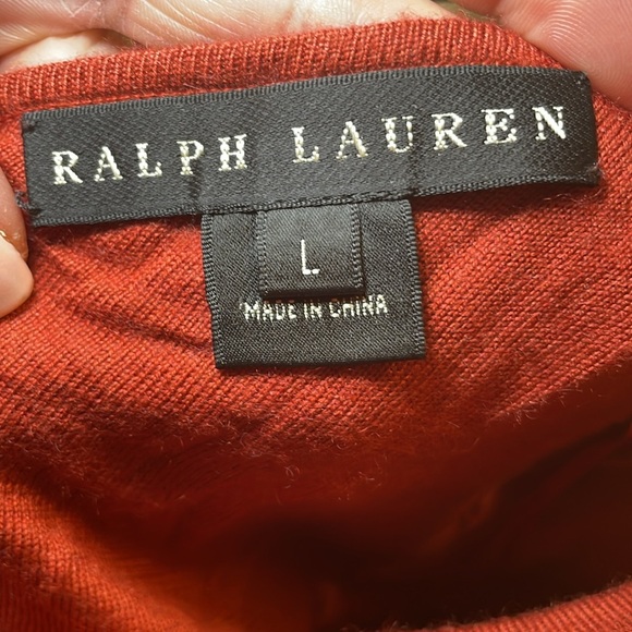 Ralph Lauren Black Label rust cashmere tank top sz L - Picture 2 of 3